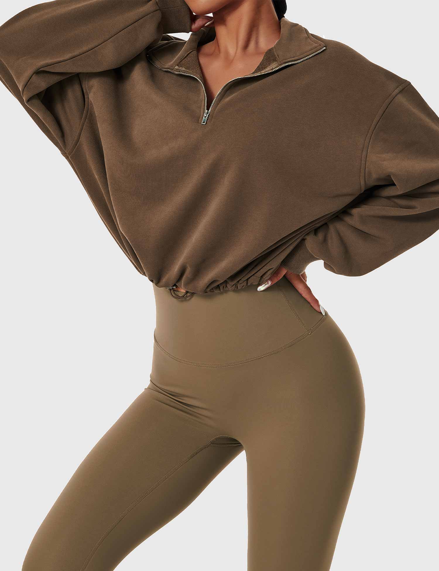 Zenith™ | Half Zip High Neck Crop Sweatshirt