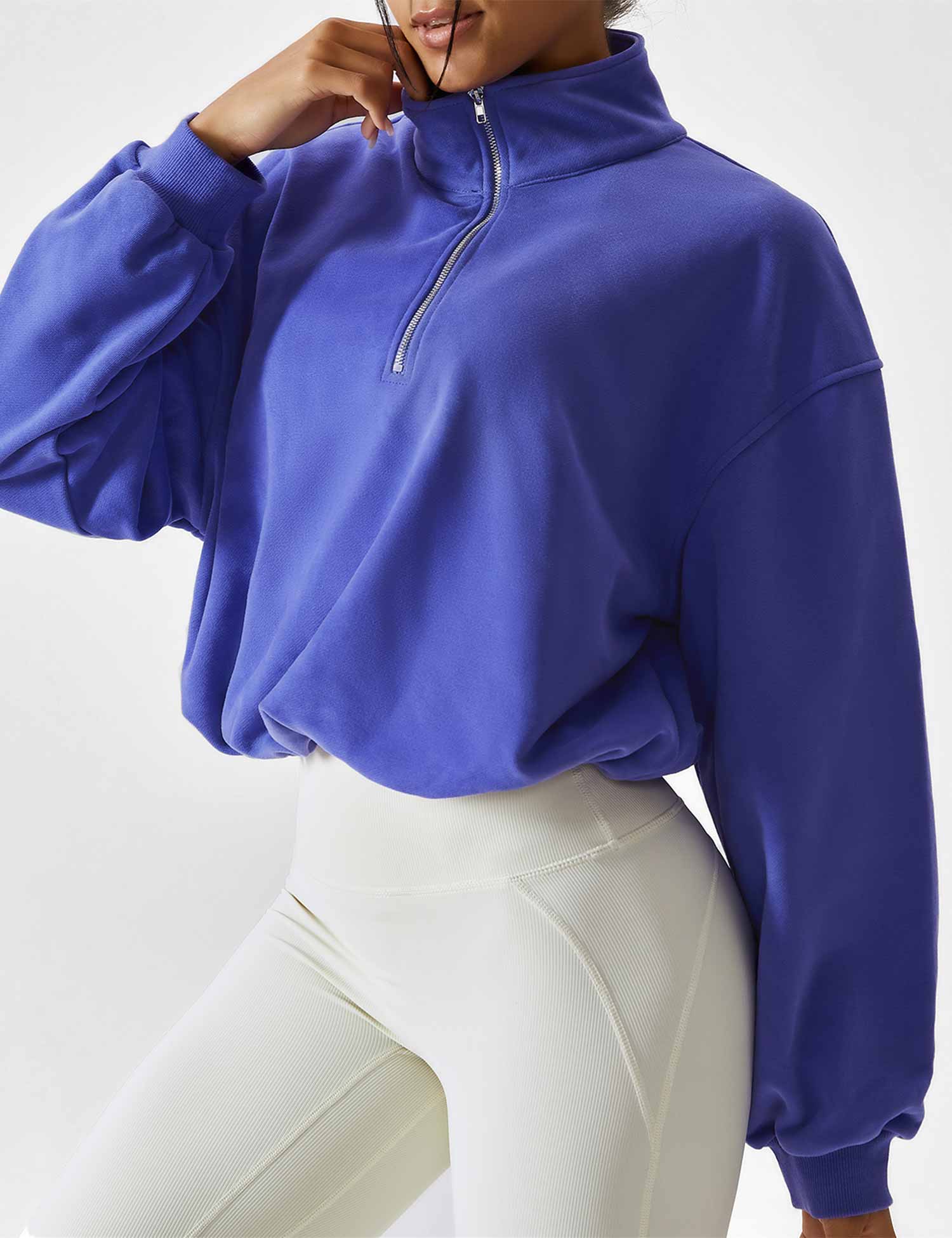 Zenith™ | Half Zip High Neck Crop Sweatshirt