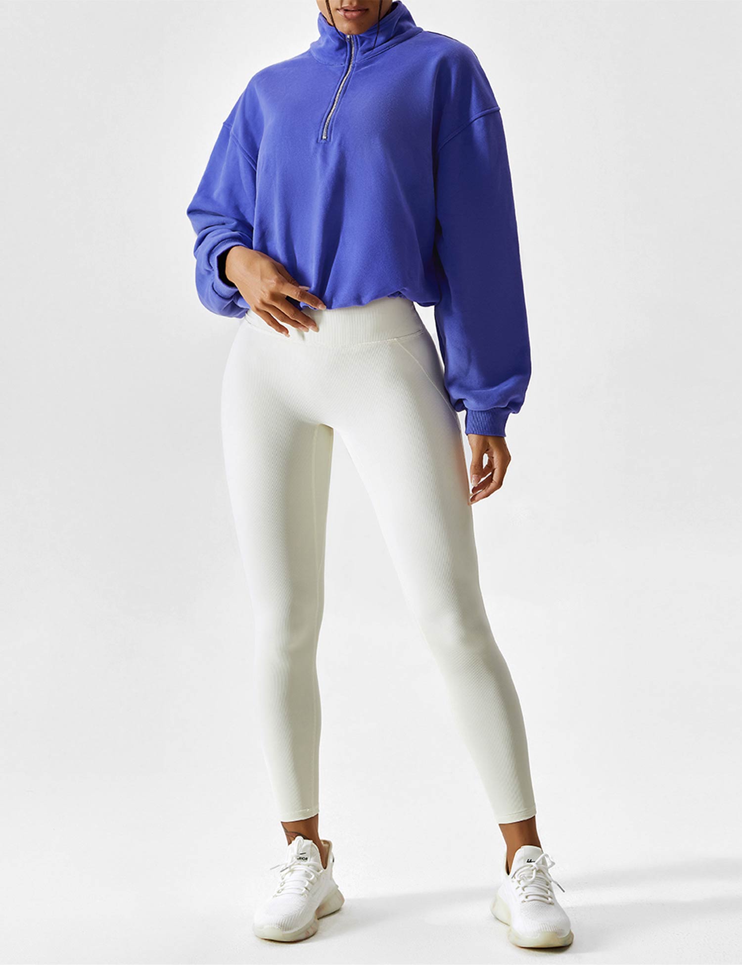 Zenith™ | Half Zip High Neck Crop Sweatshirt